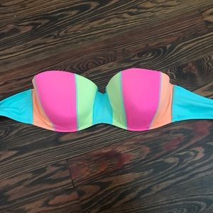 Multicolor VS strapless bikini top